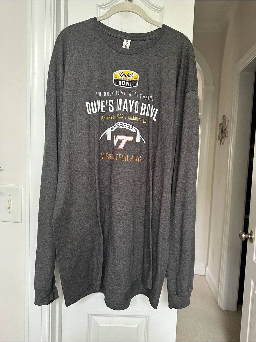 Duke's Mayo Bowl Virginia Tech Long Sleeve Tee - Charcoal XXL